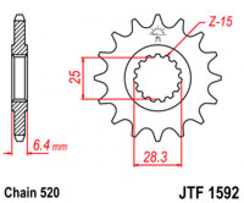 Зірка передня JT JTF1592.14